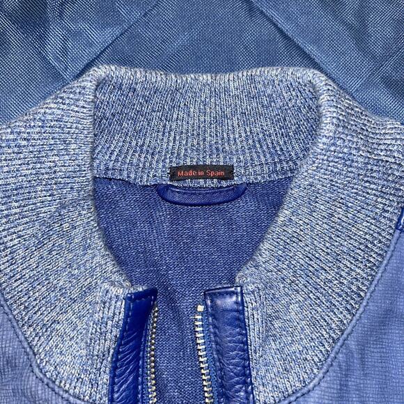 Rare Vintage Leather Knit Jacket Barcelino Torras Made in Spain US Size 46 - Picture 7 of 13